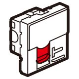 奥特_带锁_6类非屏蔽模块_一口_带适配器_2M_白色_红色挡板