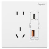 精准4肖三期必出开关插座 逸景零售 玉兰白 30W Type A+C USB充电五孔插座